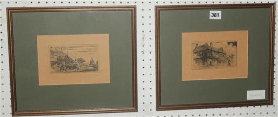 2 x Lewes etchings by Baron of Rye